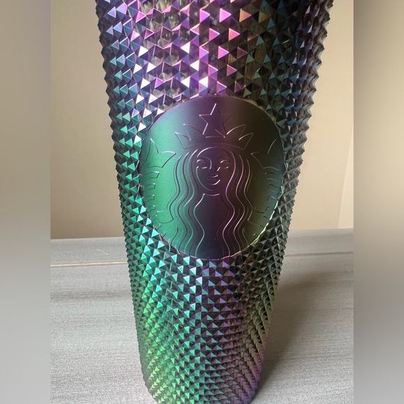 NWT Starbucks FALL 2023 Black Bling Oil Slick Rainbow Studded Cold Cup Venti - Picture 2 of 5